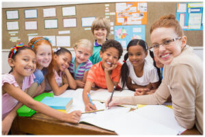 Teacher and students working for the good of butterflies